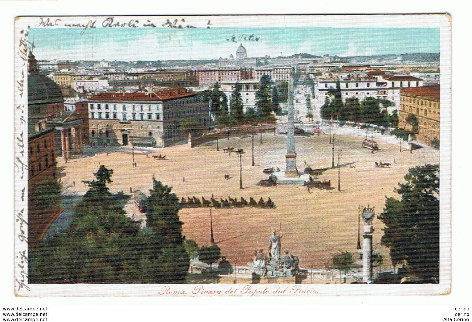 ROMA:  PIAZZA  DEL  POPOLO  DAL  PINCIO  -  PER  L' AUSTRIA  -  FP - Places & Squares