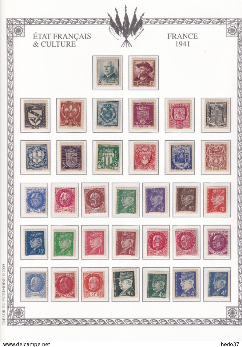 France Année Complète 1941 - N°470/537 - Neufs ** Sans Charnière - TB - 1940-1949