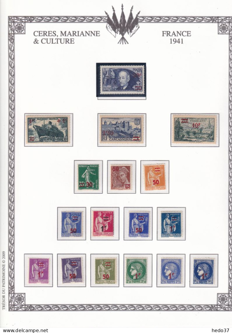 France Année Complète 1941 - N°470/537 - Neufs ** Sans Charnière - TB - 1940-1949