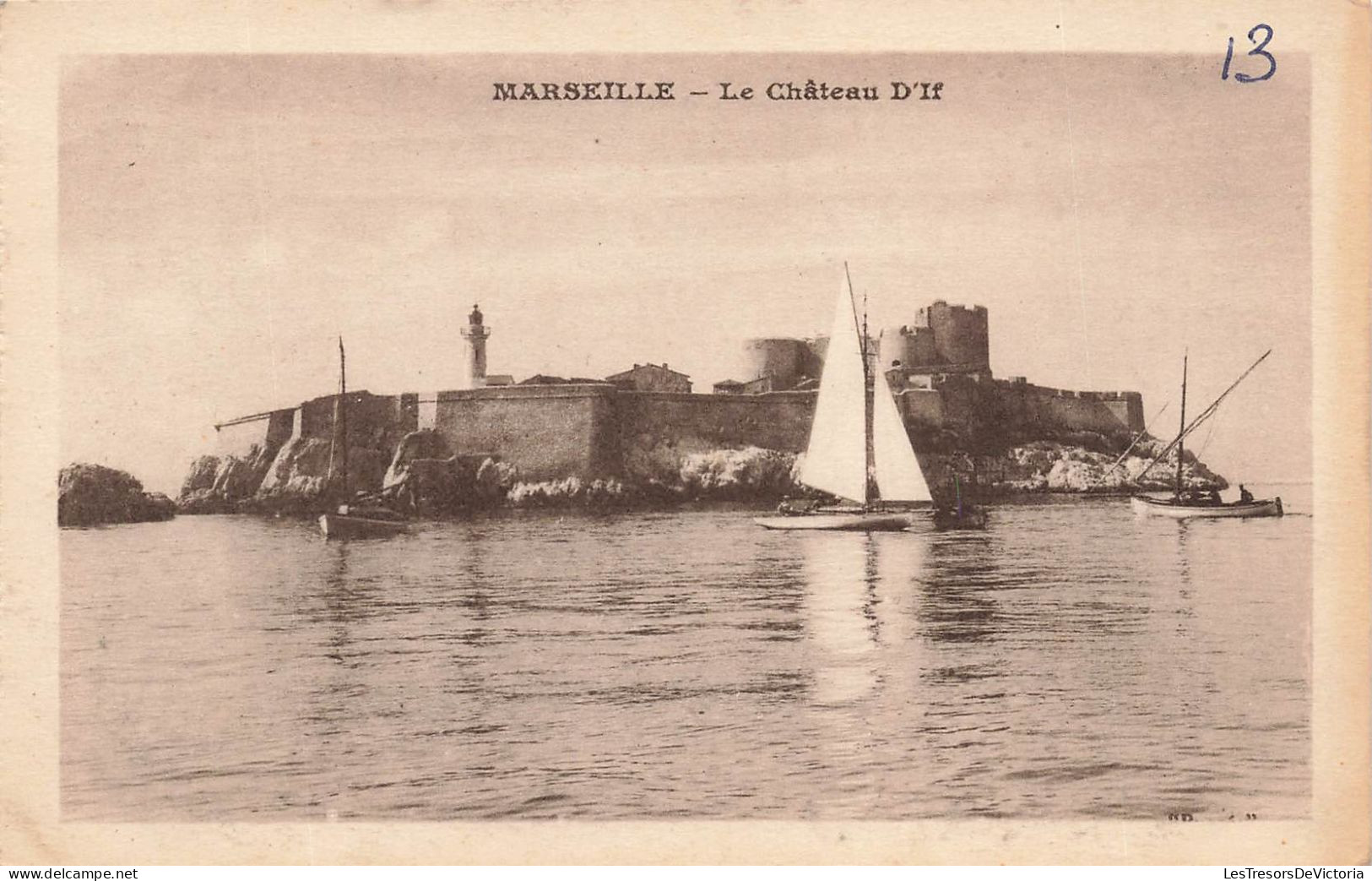 FRANCE - Marseille - Vue Au Loin De Château D'If - Des Bateaux Au Alentour - Carte Postale Ancienne - Château D'If, Frioul, Iles ...