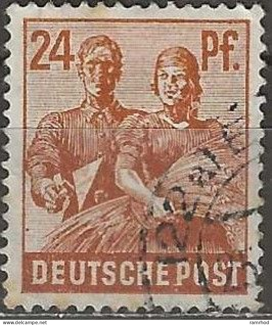 GERMANY 1947 Bricklayer And Reaper - 24pf. - Brown FU - Oblitérés