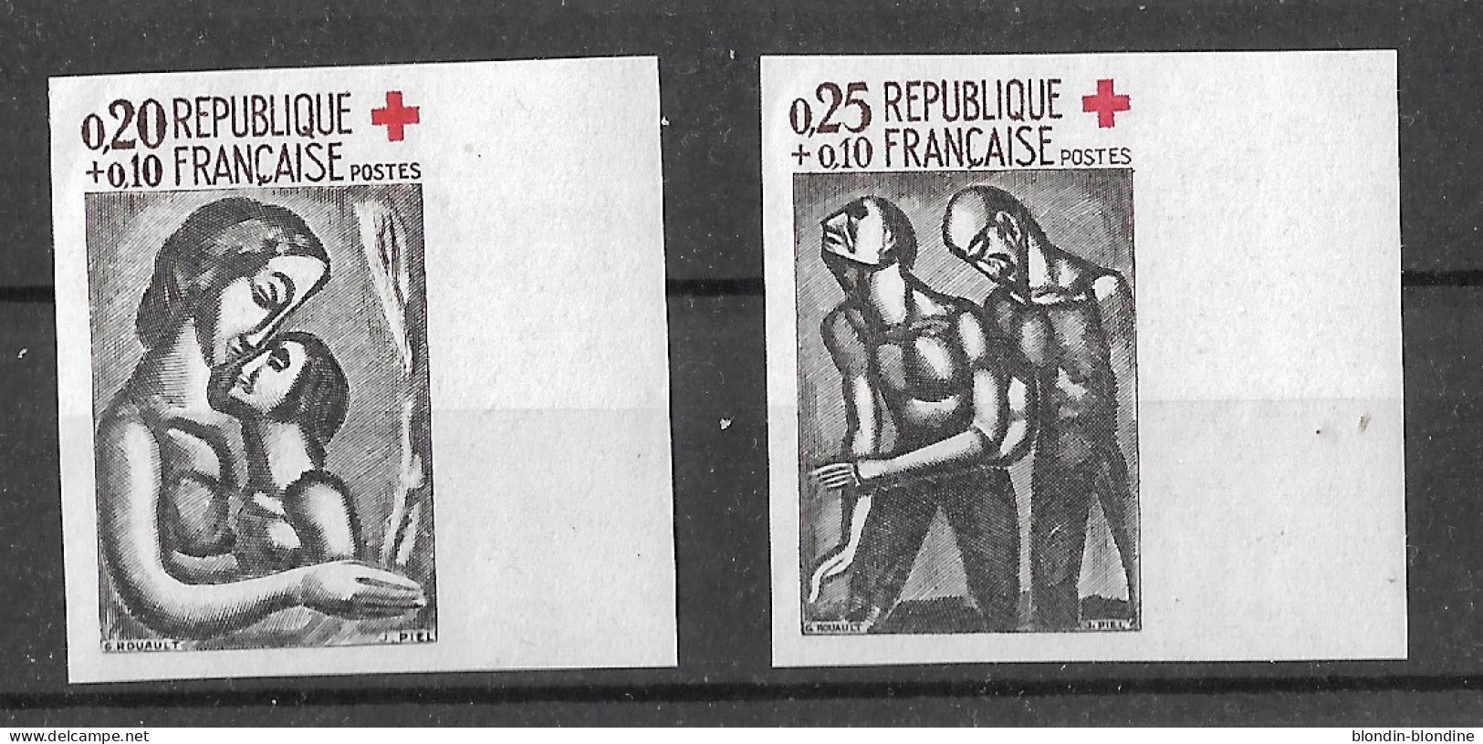 FRANCE YT 1323 Et 1324 NEUF** TB NON DENTELE - 1961-1970