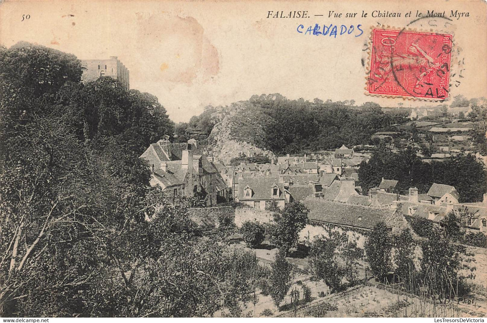 FRANCE - Falaise - Vue Générale De La Ville Et Sur Le Château Et Le Mon Myra - Carte Postale Ancienne - Falaise