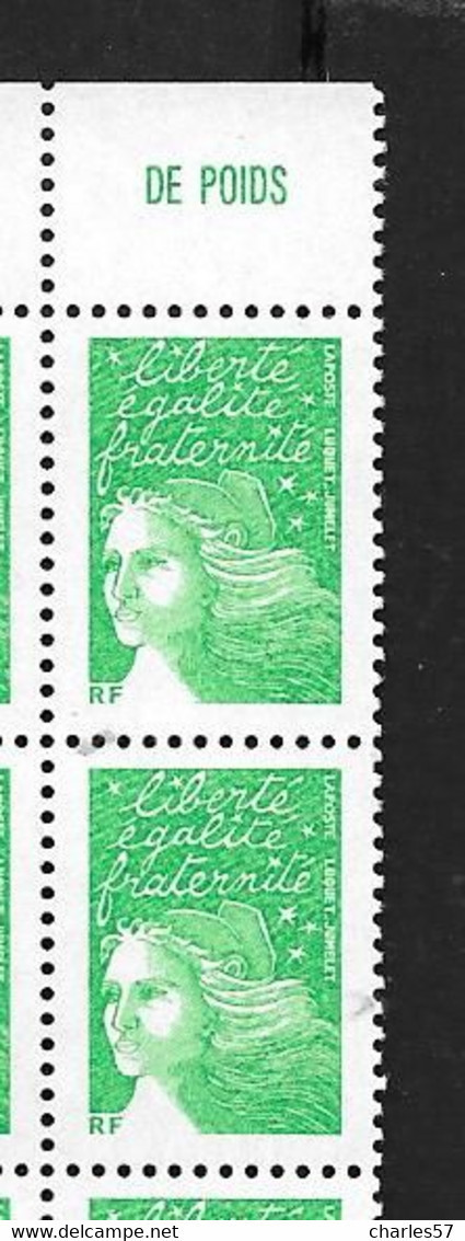 /-France: Variété N°3535A (chez Y & T) Ou (3427b Chez Maury) Timbre  Sans Phosphore, Haut De Feuille, Paire - Ungebraucht