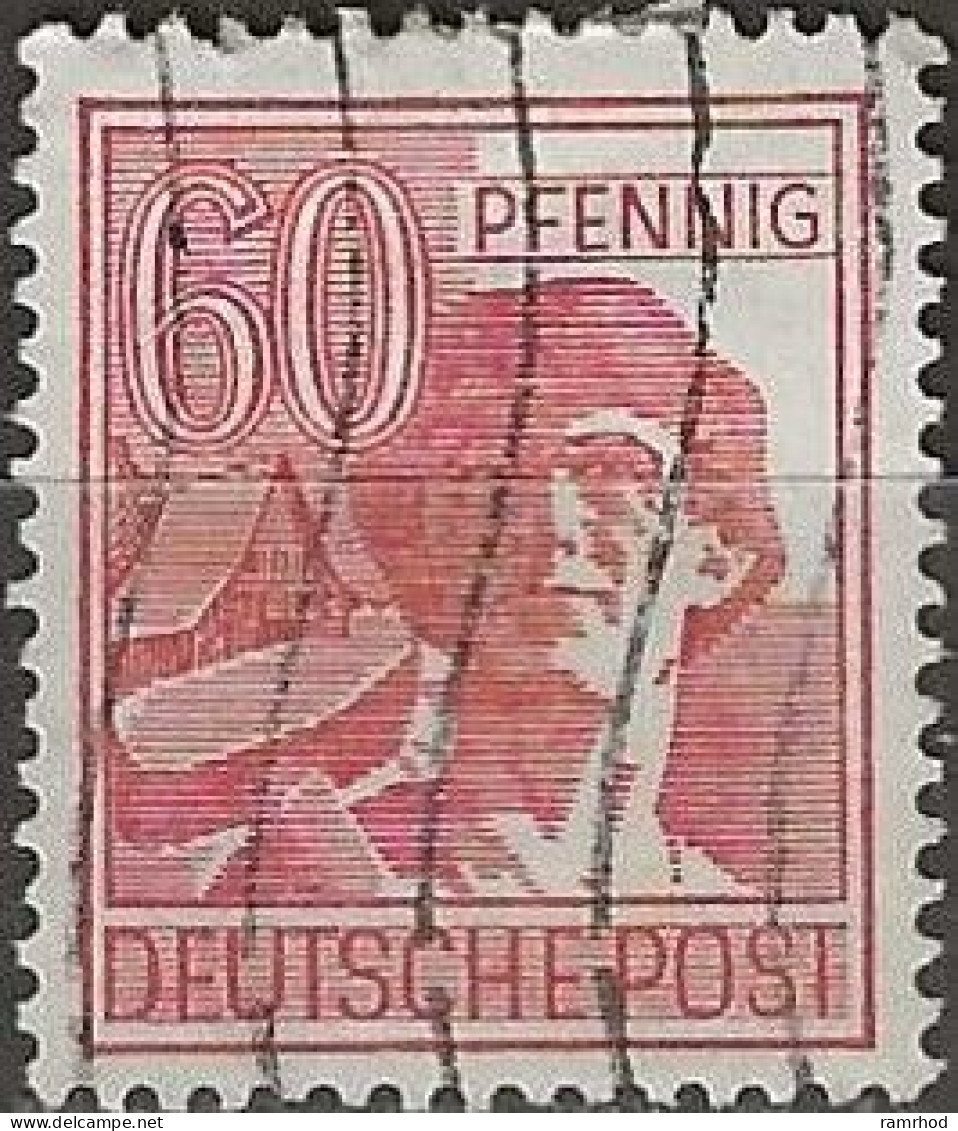 GERMANY 1947 Labourer - 60pf. - Red FU - Used