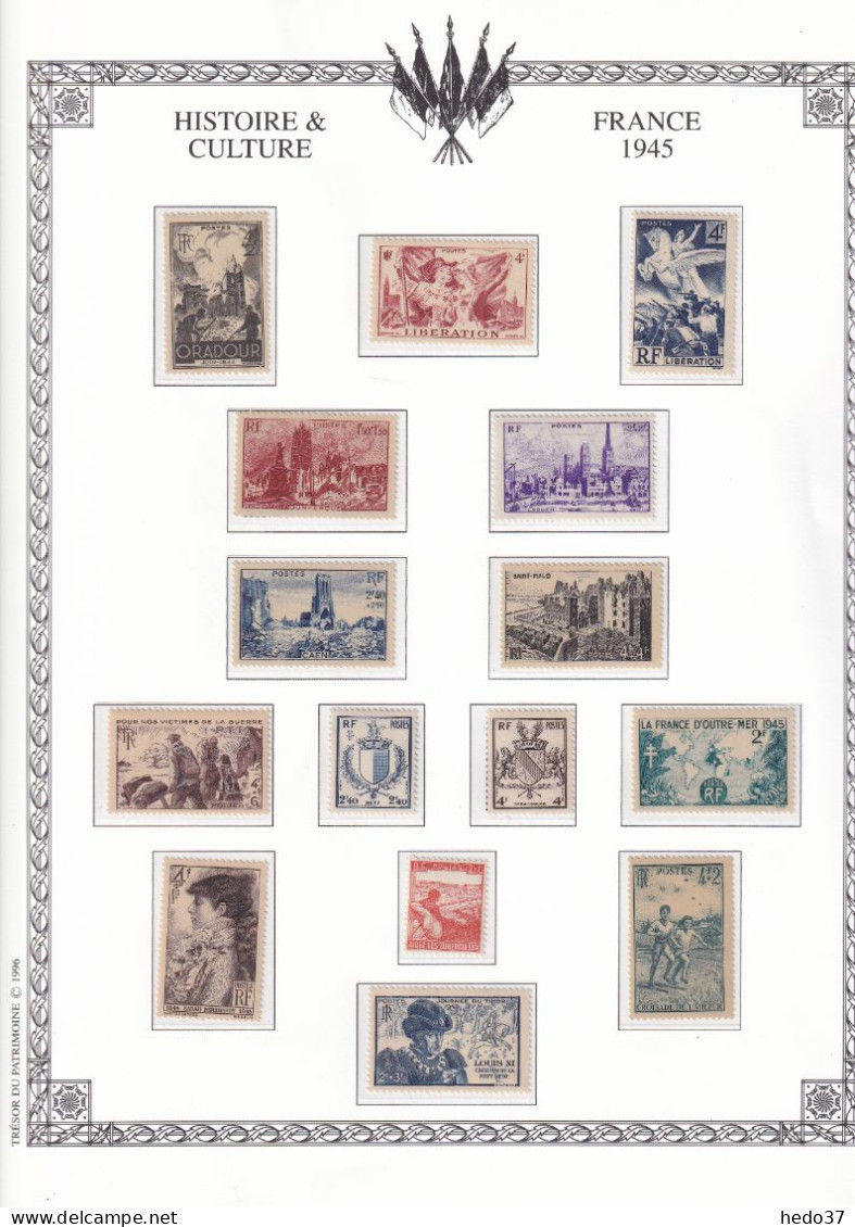 France Année Complète 1945 - N°669/747 - Neufs ** Sans Charnière - TB - 1940-1949