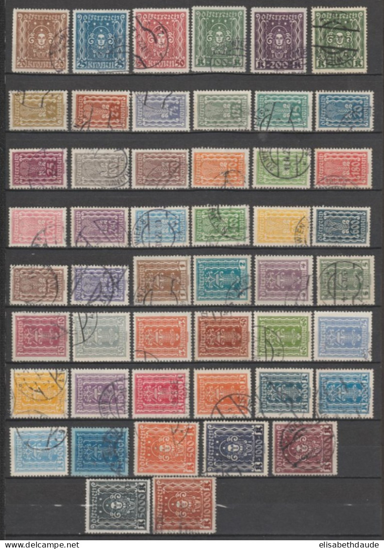 AUTRICHE - 1922/1923 - SERIES COMPLETES "SYMBOLES" YVERT N°253/289 + 314/325 OBLITERES - COTE = 38 EUR - Gebraucht