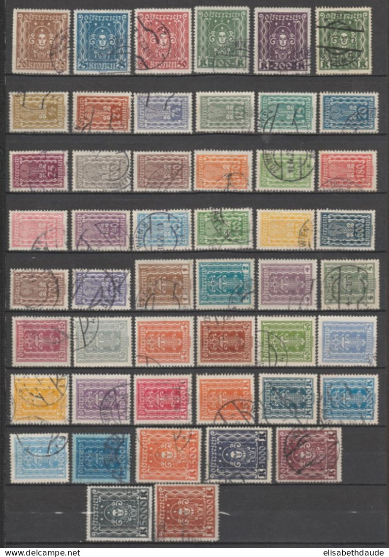 AUTRICHE - 1922/1923 - SERIES COMPLETES "SYMBOLES" YVERT N°253/289 + 314/325 OBLITERES - COTE = 38 EUR - Gebruikt