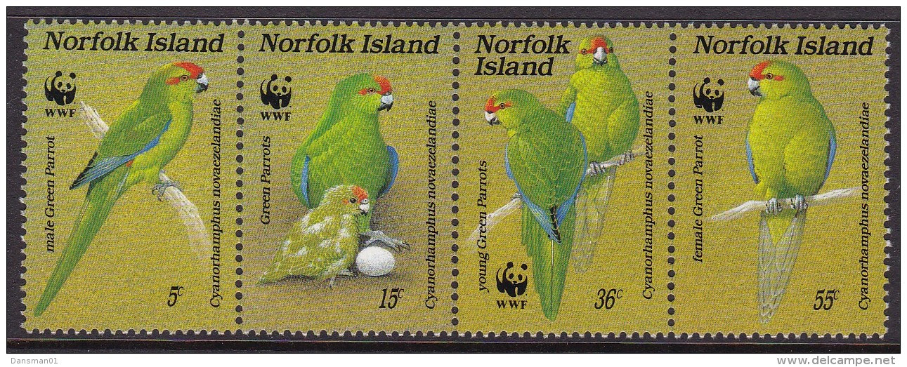 Norfolk Island 1987 WWF Parrots Sc 421 Mint Never Hinged - Norfolk Island