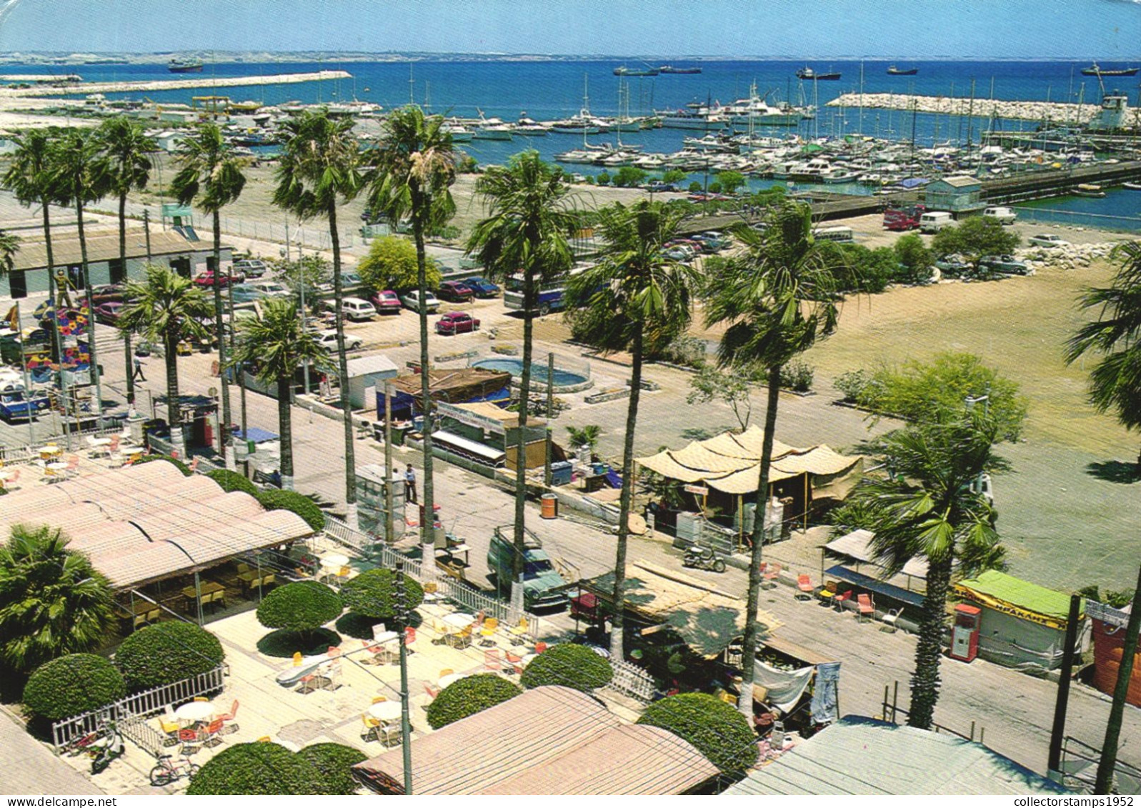 LARNACA, BEACH, PORT, BOATS, CARS, ARCHITECTURE, CYPRUS, POSTCARD - Cyprus