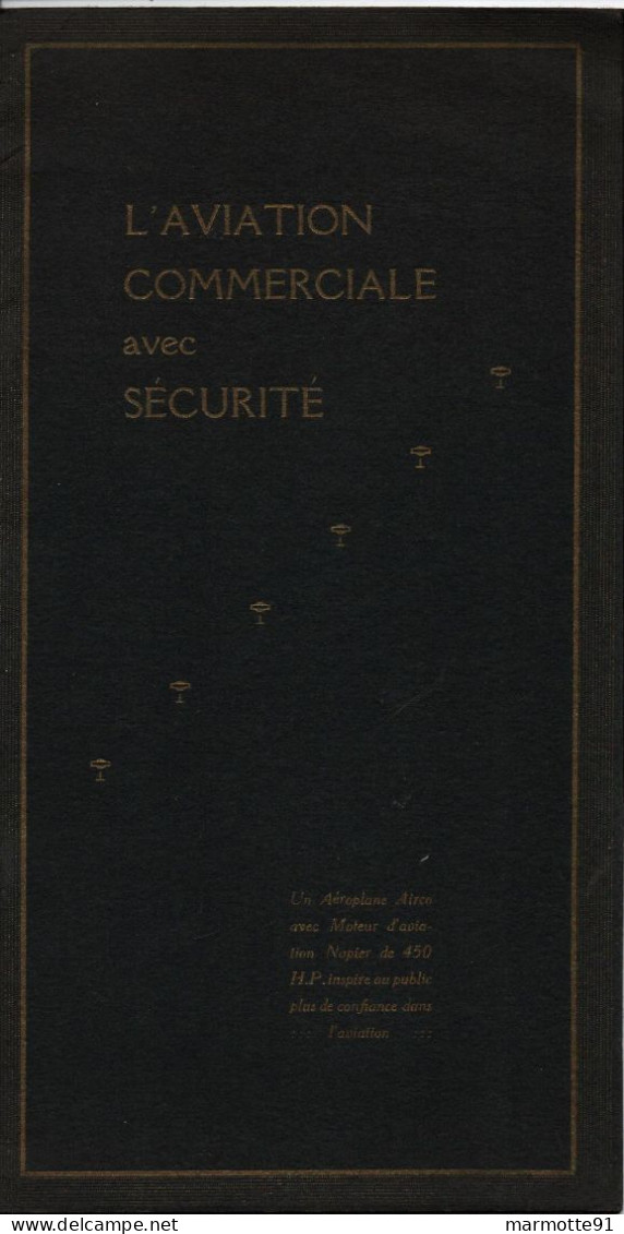 AVIATION COMMERCIALE AVEC SECURITE AEROPLANE AIRCO MOTEUR NAPIER - Avión