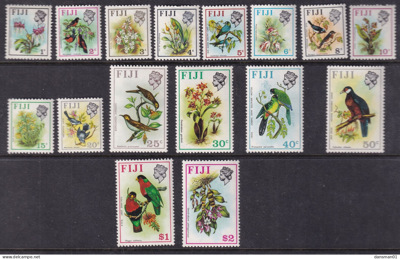 FIJI 1971-72 Birds Sc 306-20 Mint Never Hinged (cannot See Wmk) - Fiji (1970-...)