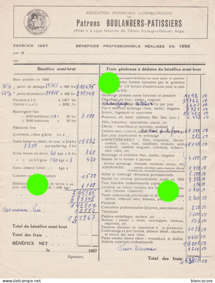 Marche  Association Des Boulangers Patissiers Luxembourgeois 1956 Robaye Freux - Food