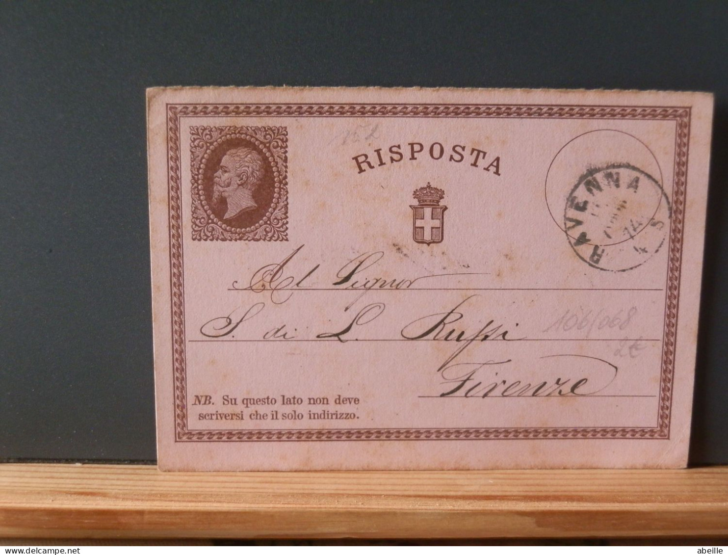 106/068  CP   ITALIE  1874 - Stamped Stationery