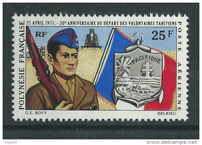 Polynésie PA N° 47  XX  30ème Anniversaire Du Départ Des Volontaires Tahitiens Sans Charnière, TB - Unused Stamps