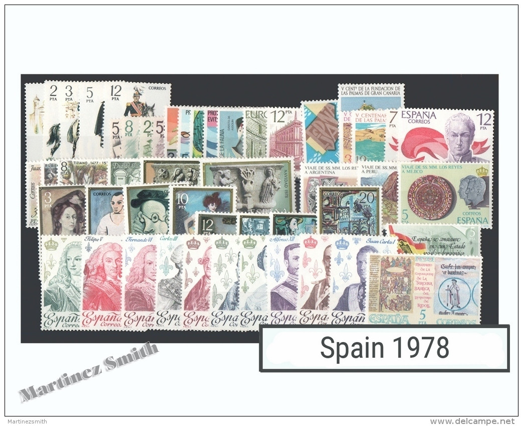 Complete Year Set Spain 1978 - 57 Values - Yv. 2096-2153 / Ed. 2451-2507, MNH - Full Years