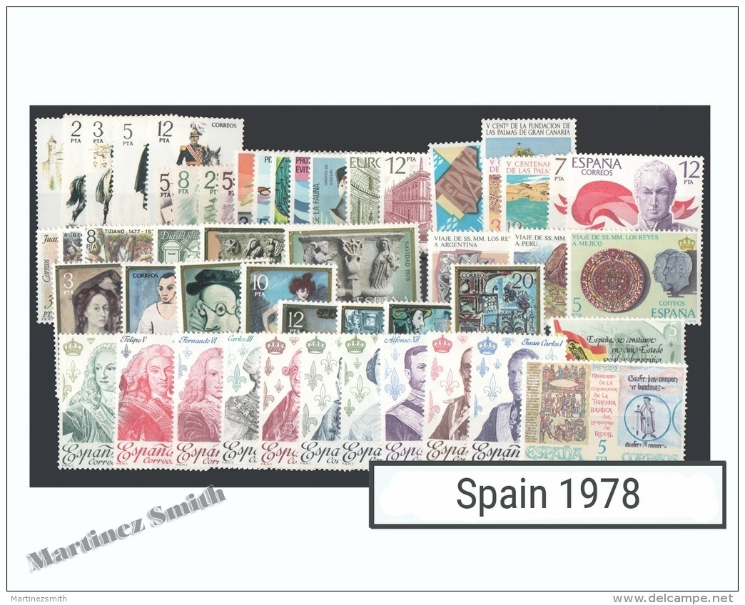 Complete Year Set Spain 1978 - 57 Values - Yv. 2096-2153 / Ed. 2451-2507, MNH - Años Completos