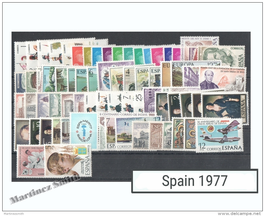 Complete Year Set Spain 1977 - 69 Values - Yv. 2027-2095 / Ed. 2381-2450, MNH - Años Completos