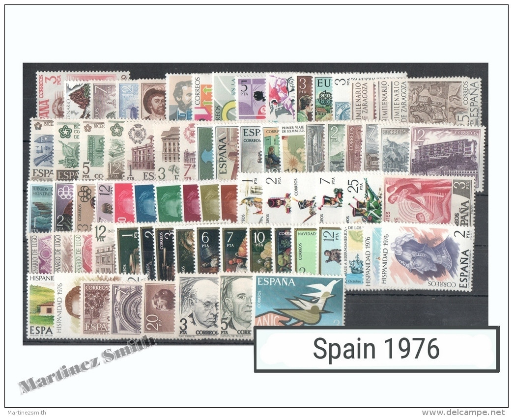 Complete Year Set Spain 1976 - 75 Values - Yv. 1952-2026 / Ed. 2306-2380, MNH - Volledige Jaargang