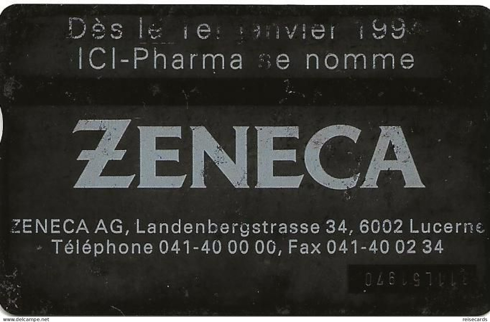 Switzerland: PTT K P 93/11 311L ICI-Pharma -Zeneca (französisch) - Suiza