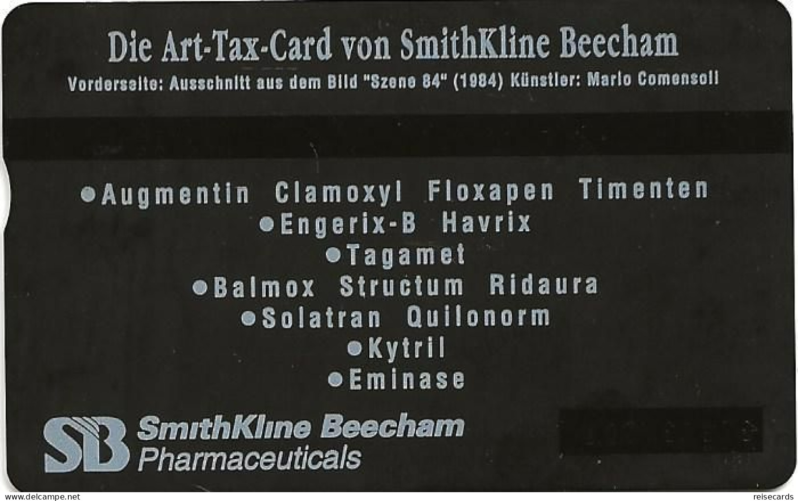 Switzerland: PTT K P 93/06 326L SmithKline Beecham - Art-Tax-Card Mario Comensoli - Svizzera