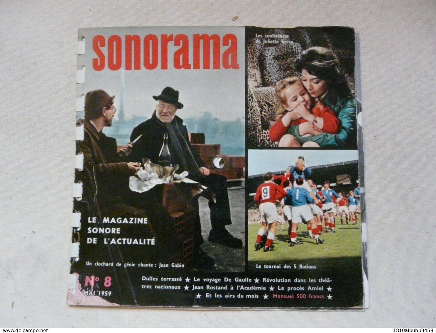 SONORAMA N°8 - MAI 1959 : Juliette GRECO - Le Voyage De GAULLE - Formatos Especiales