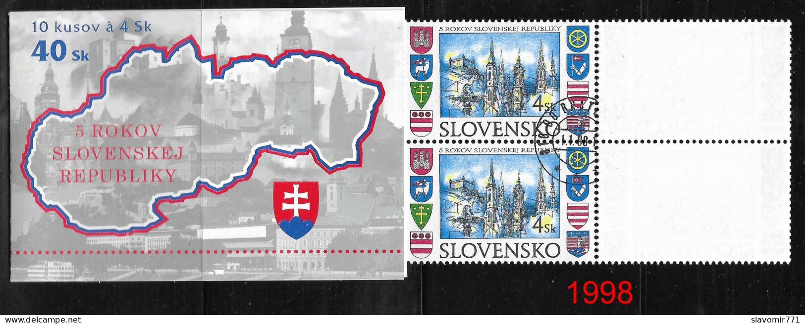 Slovakia 1998 ** Five Years Of The Slovak Republic  ** Michel SK 300  ** CTO Slowakei - Andere & Zonder Classificatie