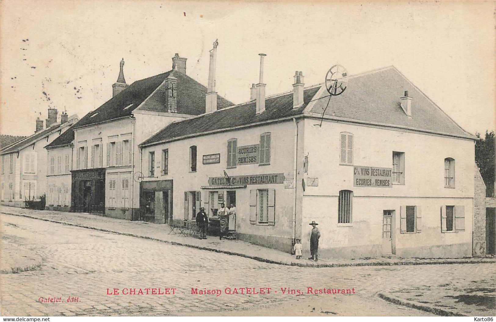 Le Chatelet En Brie * 1905 * Maison GATELET Vins Restraurant Débit De Tabac Tabacs TABAC * Villageois - Le Chatelet En Brie