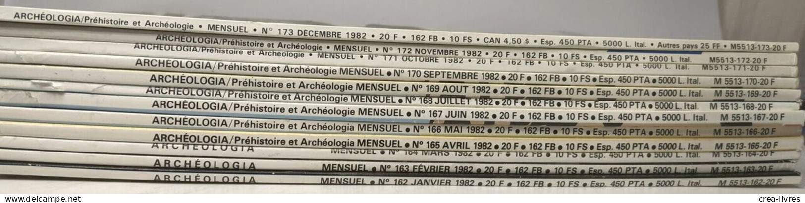 Prehistoire & Archeologie Archeologia Année 1982 - 1983 Et 1984 Complètes + Numéros De Septembre à Décembre De 1981 - Du - Archéologie
