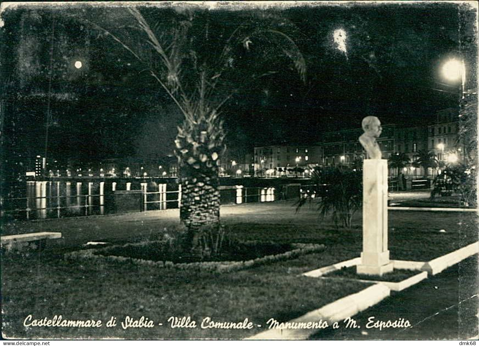 CASTELLAMMARE DI STABIA - VILLA COMUNALE - MONUMENTO A M. ESPOSITO - EDIZ. MOLINARI - SPEDITA 1957 (19566) - Castellammare Di Stabia