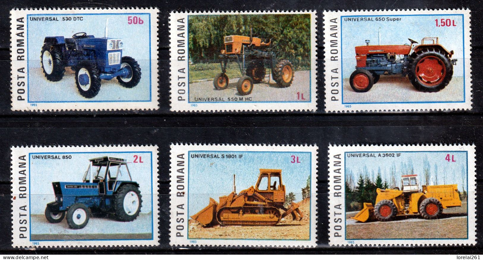 1985 - Tracteurs Et Engins Roum. Universal Mi 4179/4184  MNH - Ungebraucht