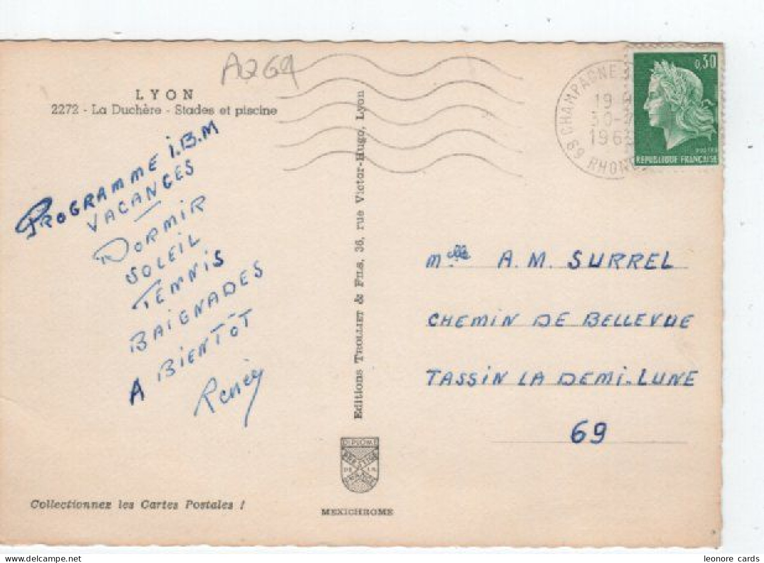 Cpa.69.Lyon.La Duchère.Stades Et Piscine.1969 - Lyon 9