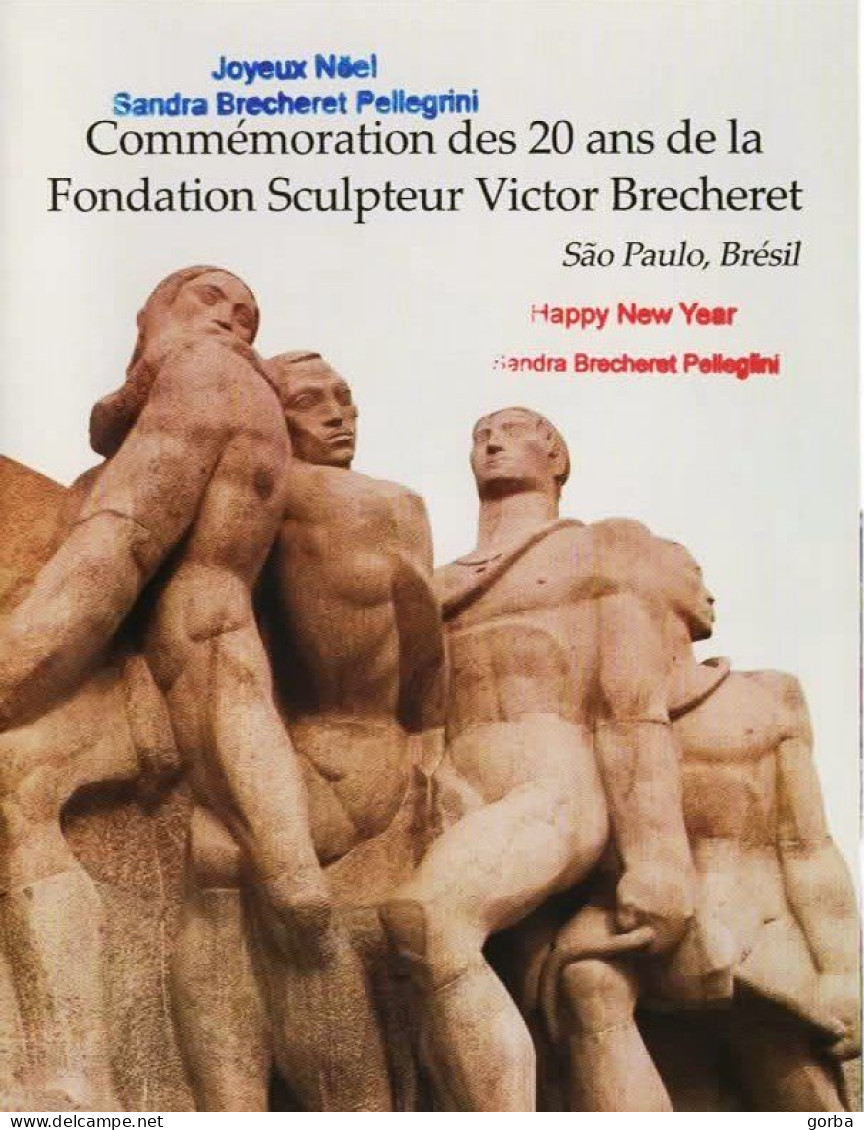 *Gde CPM Triptyque Et Enveloppe - SAO PAULO (Brésil) - Commémoration 20 Ans De La Fondation Sculpteur Victor BRECHERET - Expositions