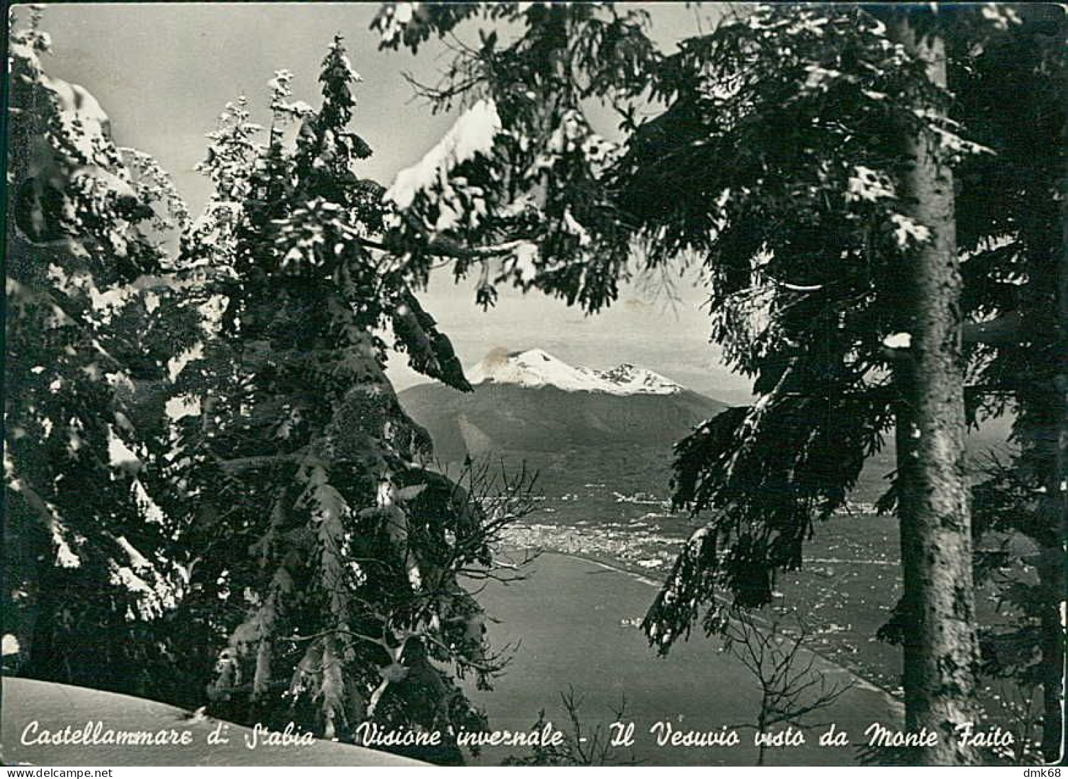 CASTELLAMMARE DI STABIA - VISIONE INVERNALE - IL VESUVIO VISTO DA MONTE FAITO - EDIZ. VANACORE - 1950s (19572) - Castellammare Di Stabia