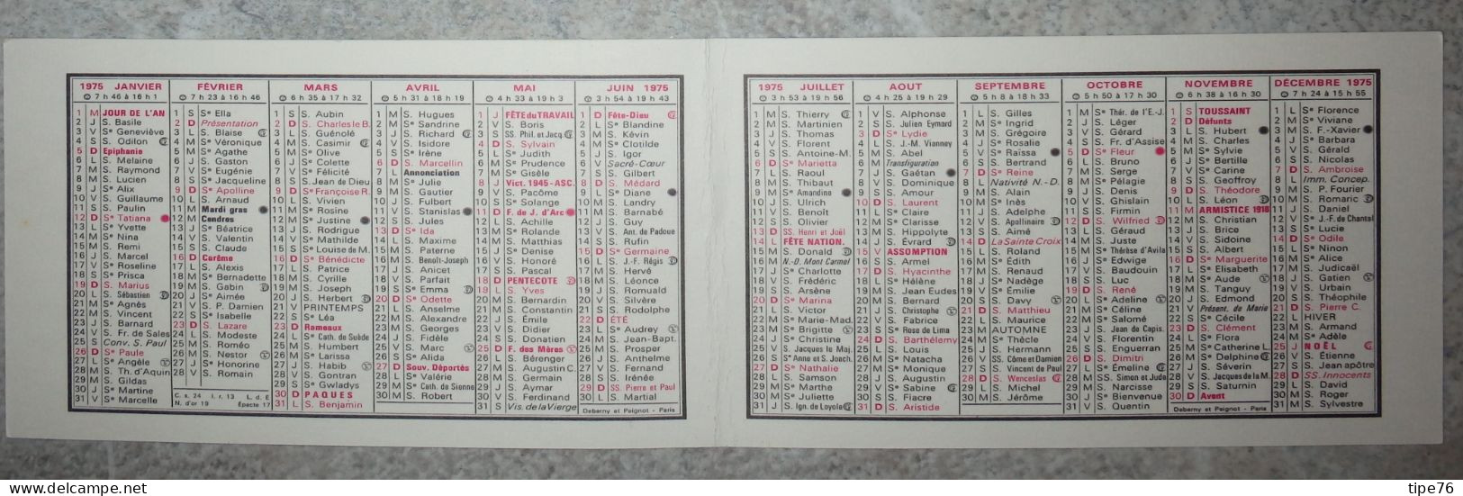 Petit Calendrier De  Poche 1975 Voiture Humber - Pharmacie Joue Les Tours Indre Et Loire - Small : 1971-80