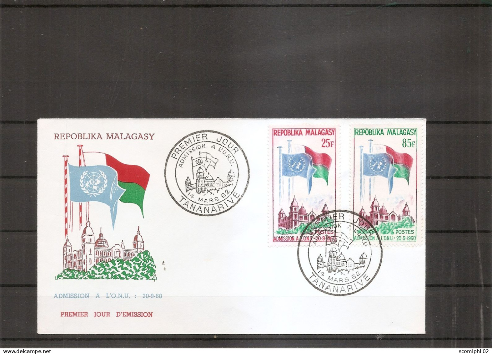 Drapeaux ( FDC De Madagascar De 1962 à Voir) - Covers