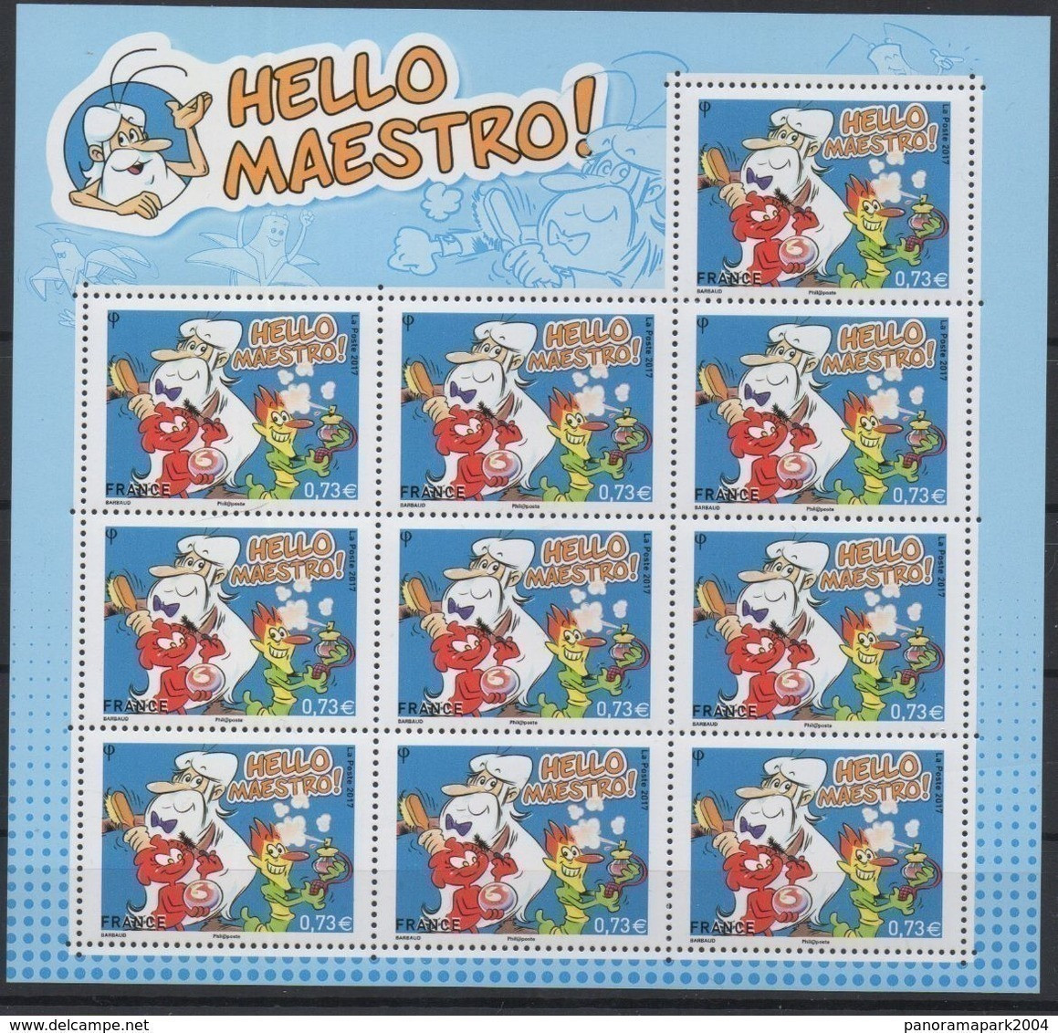 France 2017 - BF YT N°139 Mini-feuillet Bloc 10 Timbres Hello Maestro LUXE MNH RARE ! Tirage 30 000 - Mint/Hinged