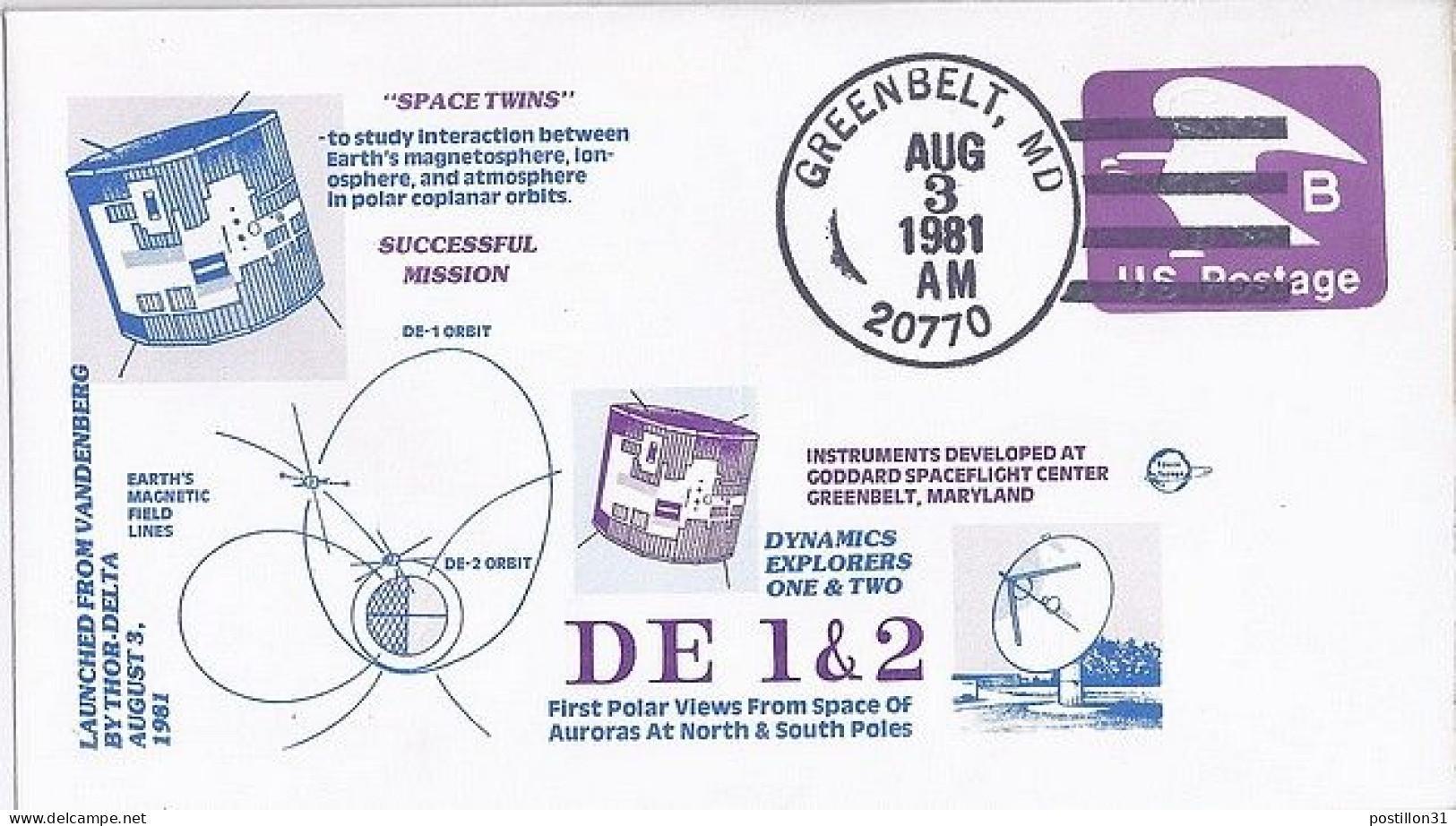USA-AERO N° ENTIER POSTAL DE GREENBELT/3.8.81  THEME: RECHERCHE SPACIALE - 3c. 1961-... Cartas & Documentos