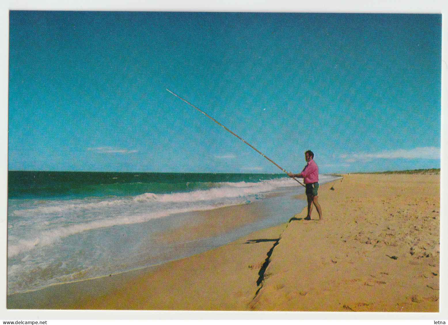 Australia VICTORIA VIC Surf Beach Fishing Rose Series No.1150 Postcard C1970s - Other & Unclassified