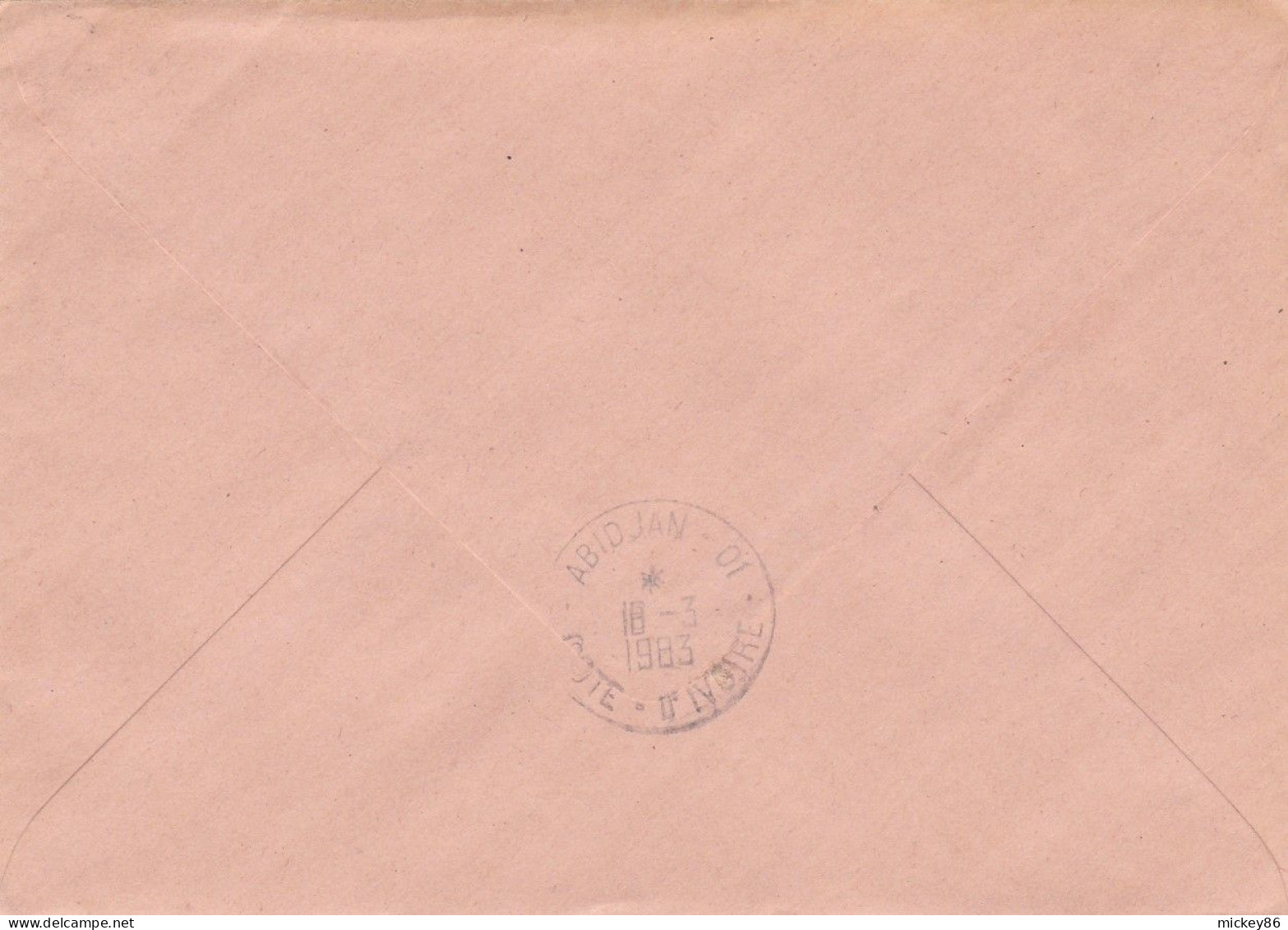 COTE D'IVOIRE --1983--Lettre D'ABIDJAN 01 Pour CHATOU (France)..lettre Enveloppe De Service Postal -beau Cachet - Ivory Coast (1960-...)