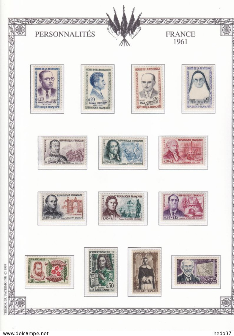 France Année Complète 1961 - N°1281/1324 - Neufs ** Sans Charnière - TB - 1960-1969