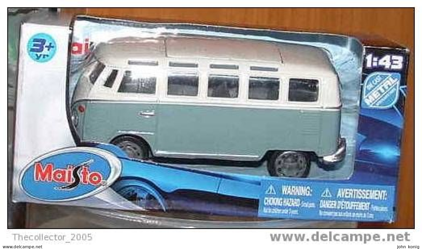 MAISTO - DIE CAST MODEL-AUTOMODELLO-CAR MODEL - VOLKSWAGEN VAN OF '70S (GREY) - SCALA 1:43 - Maisto