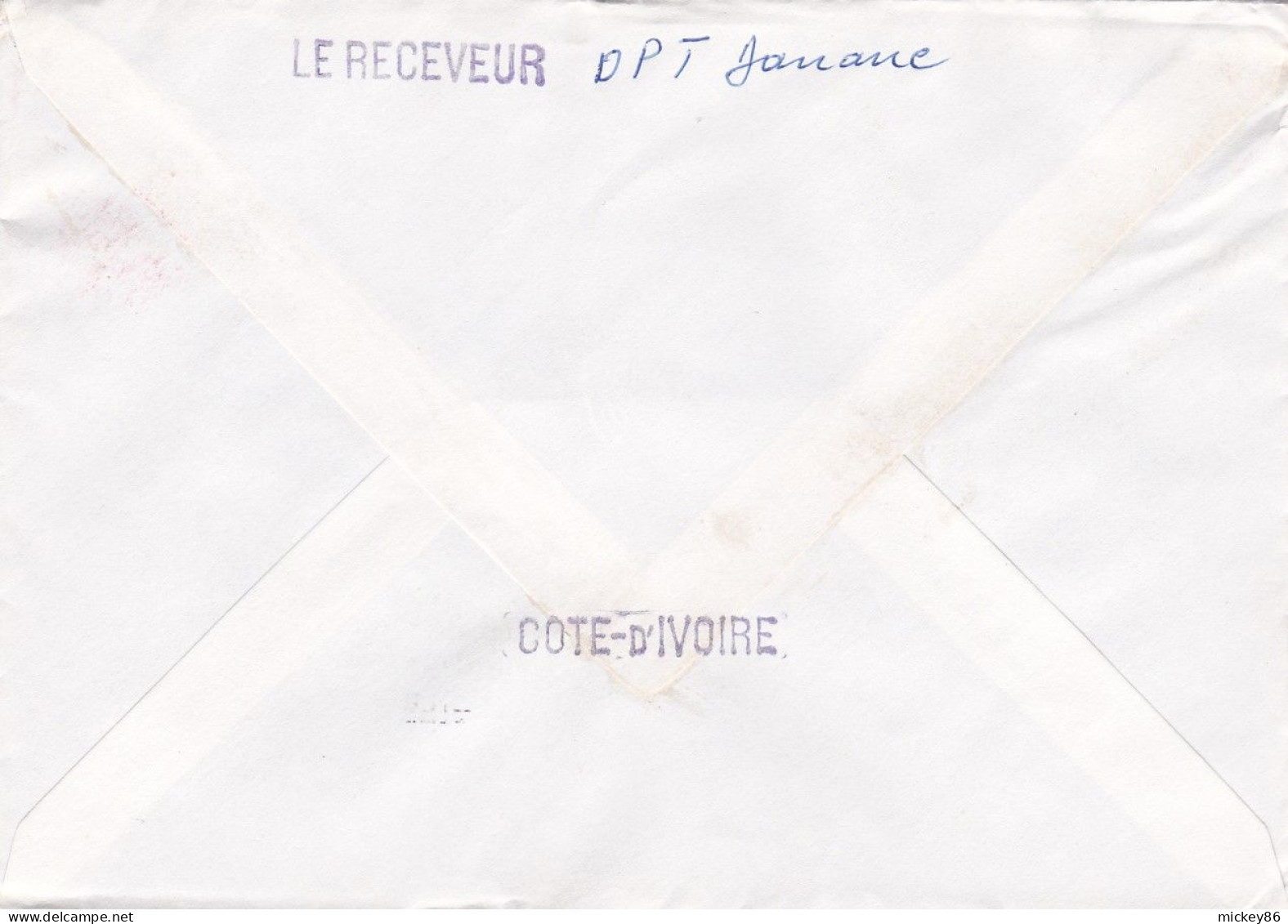 COTE D'IVOIRE--1983--Lettre De DANANE  Pour CHATOU (France)..Composition De Timbres (éléphants) -beau Cachet - Côte D'Ivoire (1960-...)