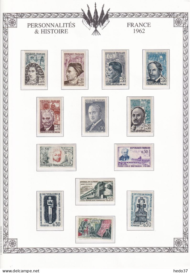 France Année Complète 1962 - N°1325/1367 - Neufs ** Sans Charnière - TB - 1960-1969