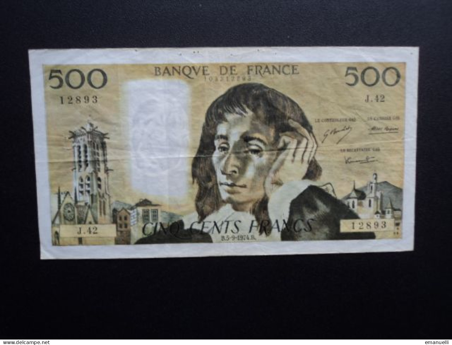 FRANCE : 500 FRANCS  5-9-1974   FAYETTE 71 / PICK 156b     TTB * - 500 F 1968-1993 ''Pascal''