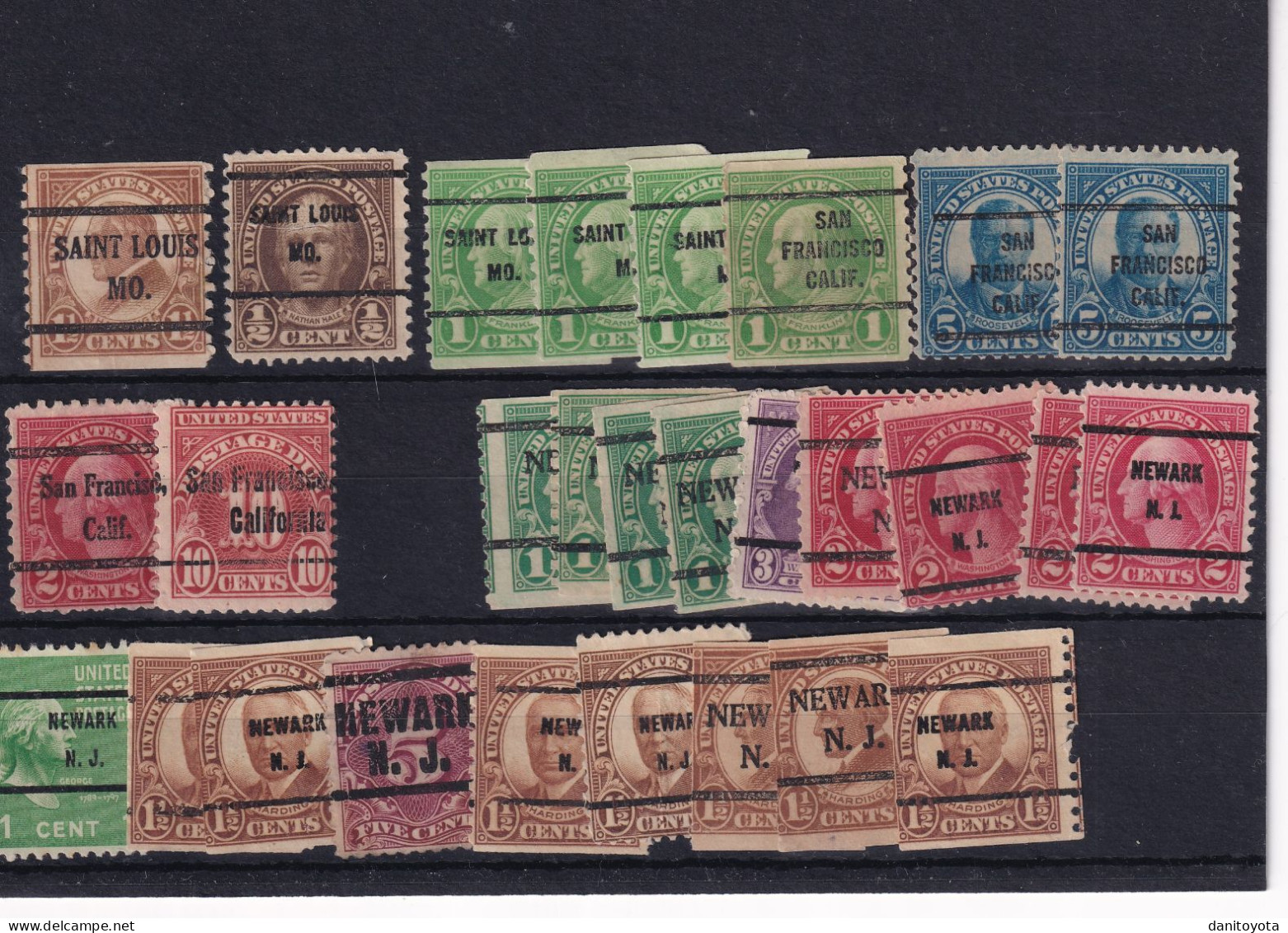 Estados Unidos. Conjunto De 127 Sellos Pre Obliterados - Used Stamps