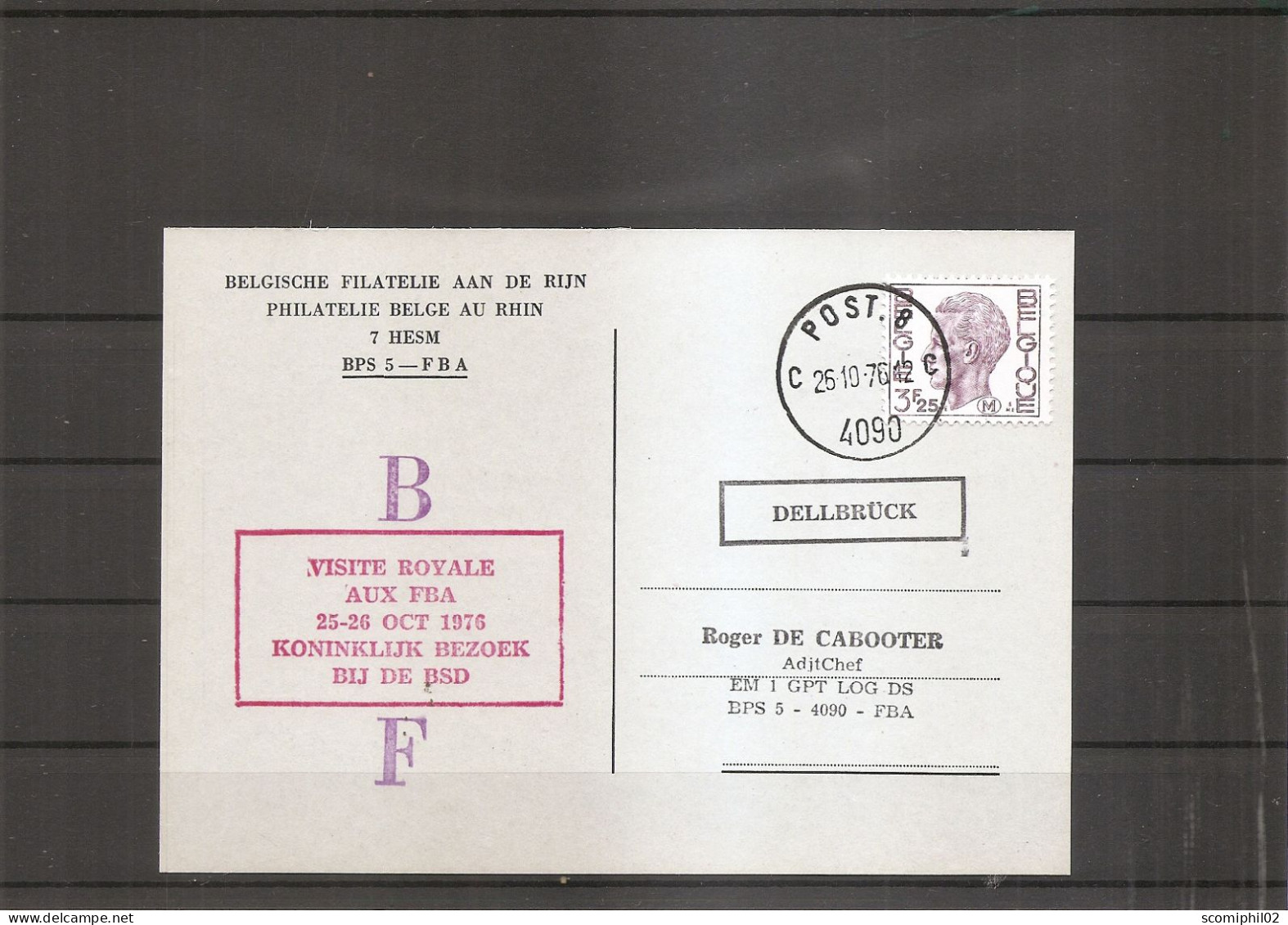 Belgique - Poste Militaire ( Carte Commémorative De 1976 De BPS 8 Vers BPS 5 à Voir) - Storia Postale