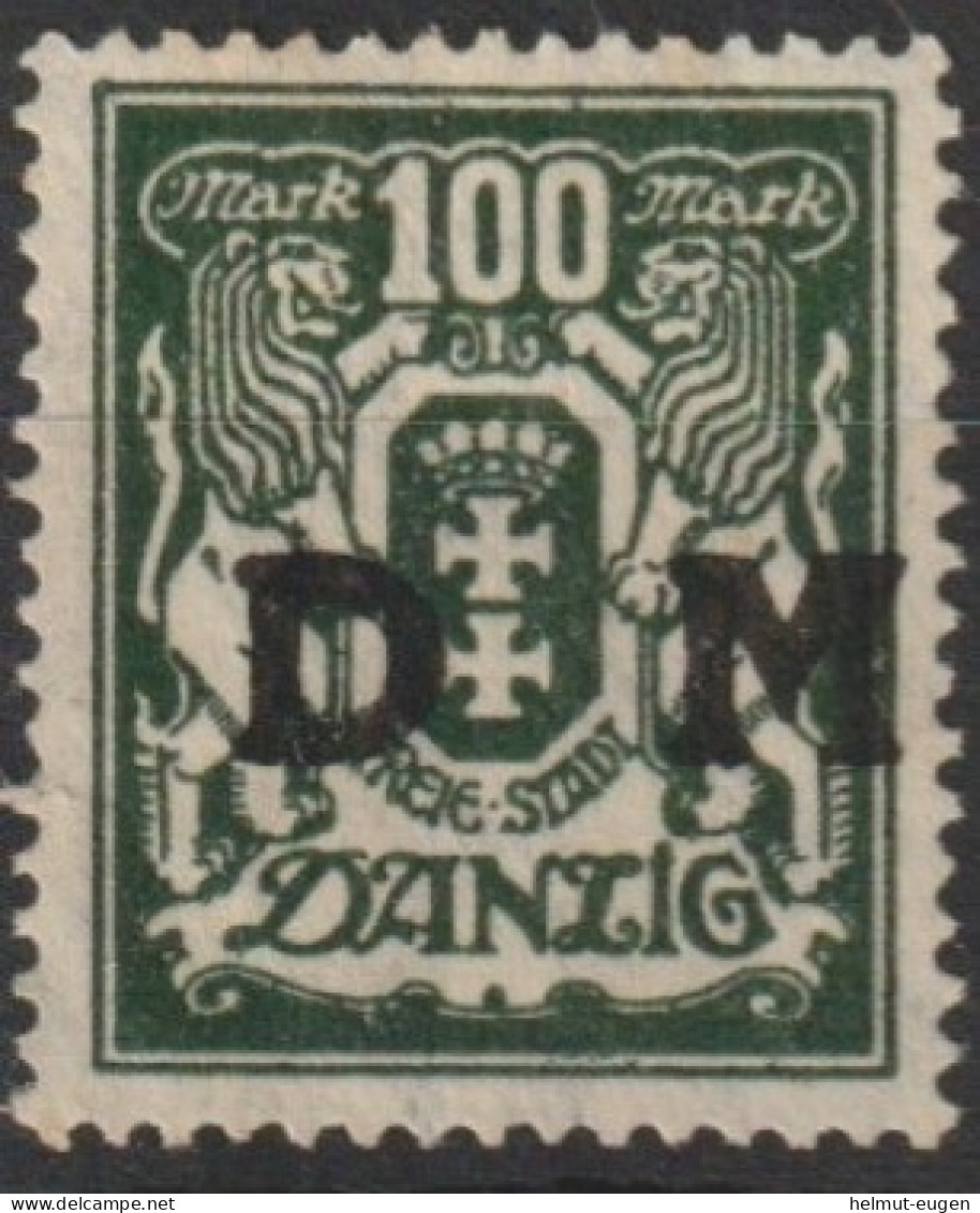 INr. 34 Deutschland Freie Stadt Danzig, Dienstmarken       1922, 16. Dez./1923, 2. Juli. Dienstmarken: Freimarken K - Servizio