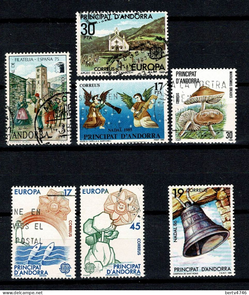 Andorra Esp  1975/1986 Yv. 88, 132, 176, 177, 178, 179, 181 (o) (7 Val.) - Used Stamps