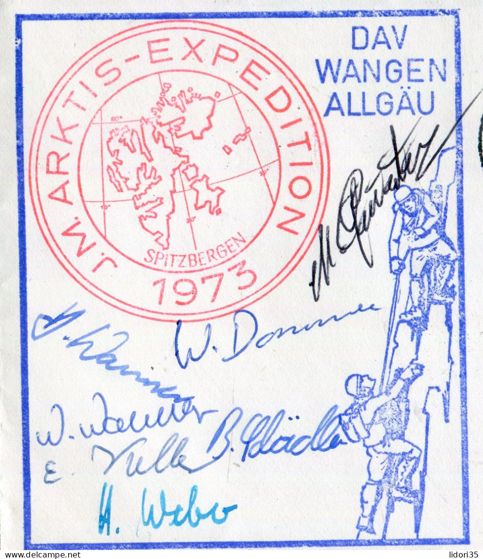 "NORWEGEN" 1973, Sonderbrief "Antarktis-Expedition", Original-Unterschriften Der Expeditionsteilnehmer (70104) - Lettres & Documents
